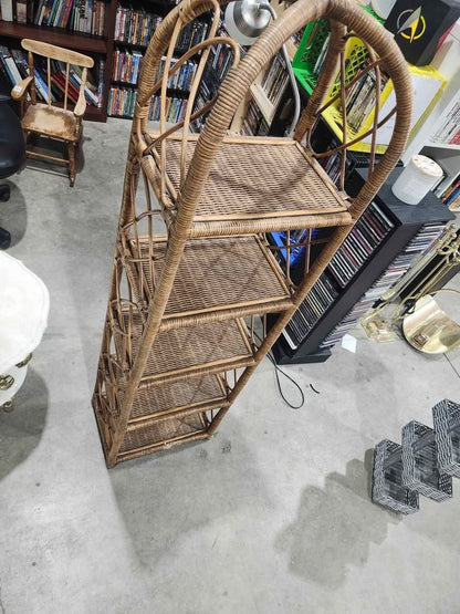 Vintage Wicker Shelving Unit