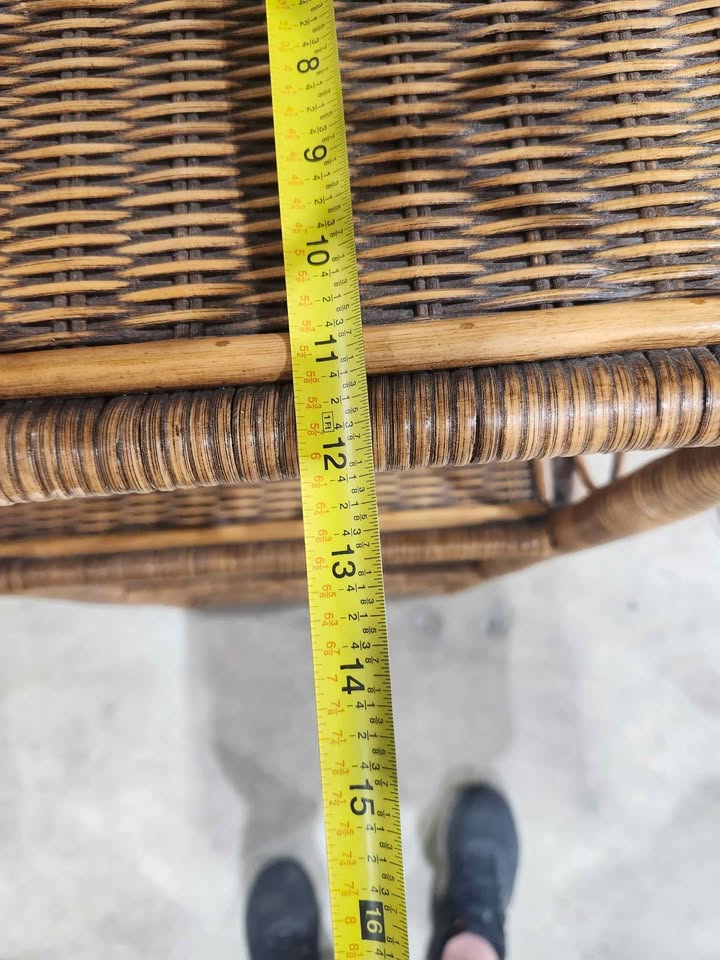 Vintage Wicker Shelving Unit