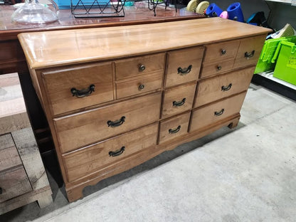Vintage Wooden 9-Drawer Dresser
