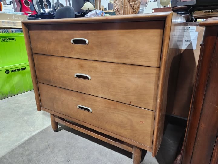 Vintage Wooden Three-Drawer Chest of Drawers