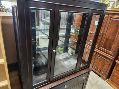 Dark Wood/Glass Display Cabinet - Ashley Furniture
