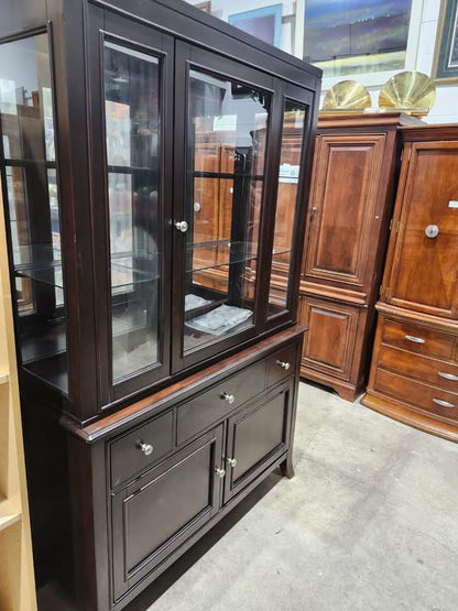 Dark Wood/Glass Display Cabinet - Ashley Furniture