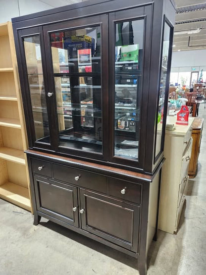 Dark Wood/Glass Display Cabinet - Ashley Furniture