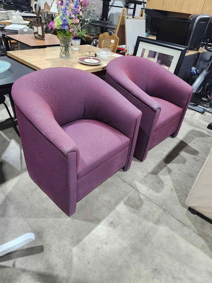 Pair of Matching Barrel-Back Armchairs