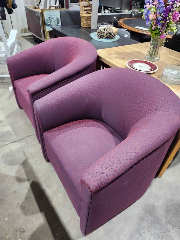 Pair of Matching Barrel-Back Armchairs