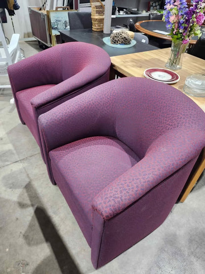 Pair of Matching Barrel-Back Armchairs