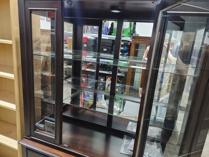 Dark Wood/Glass Display Cabinet - Ashley Furniture