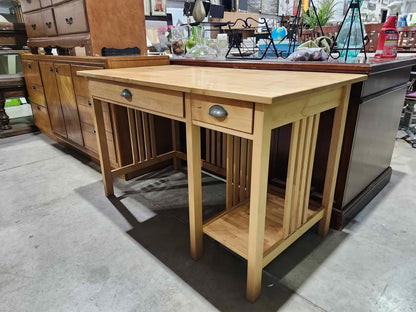 Light Wood Desk with Drawers - 2 Available