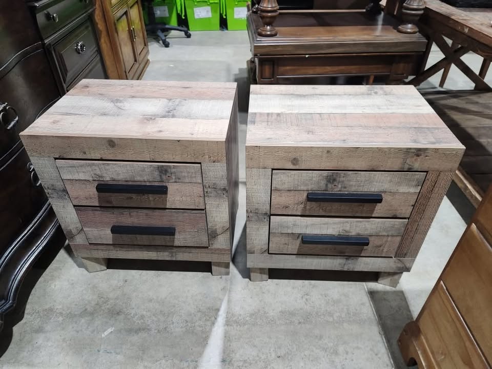 Mojave Rustic Wooden 2-Drawer Nightstands