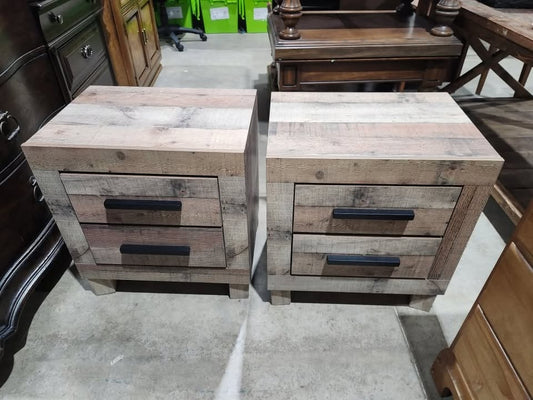 Mojave Rustic Wooden 2-Drawer Nightstands