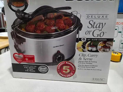 Hamilton Beach Stay or Go 6Qt Slow Cooker - New!