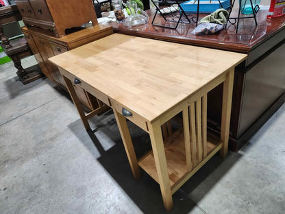 Light Wood Desk with Drawers - 2 Available