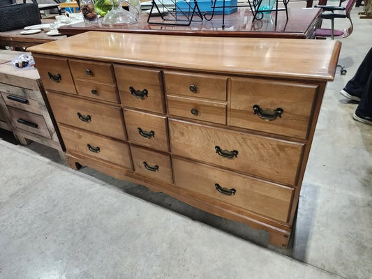Vintage Wooden 9-Drawer Dresser