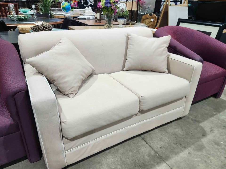 Cream Loveseat with Pillows - Sears/Made in Canada