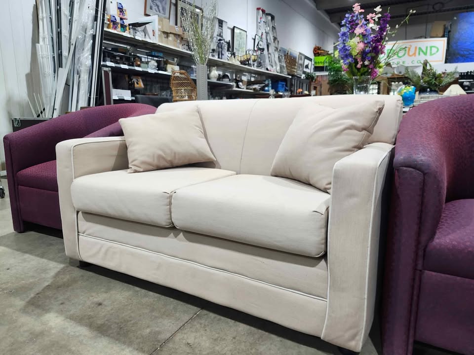 Cream Loveseat with Pillows - Sears/Made in Canada