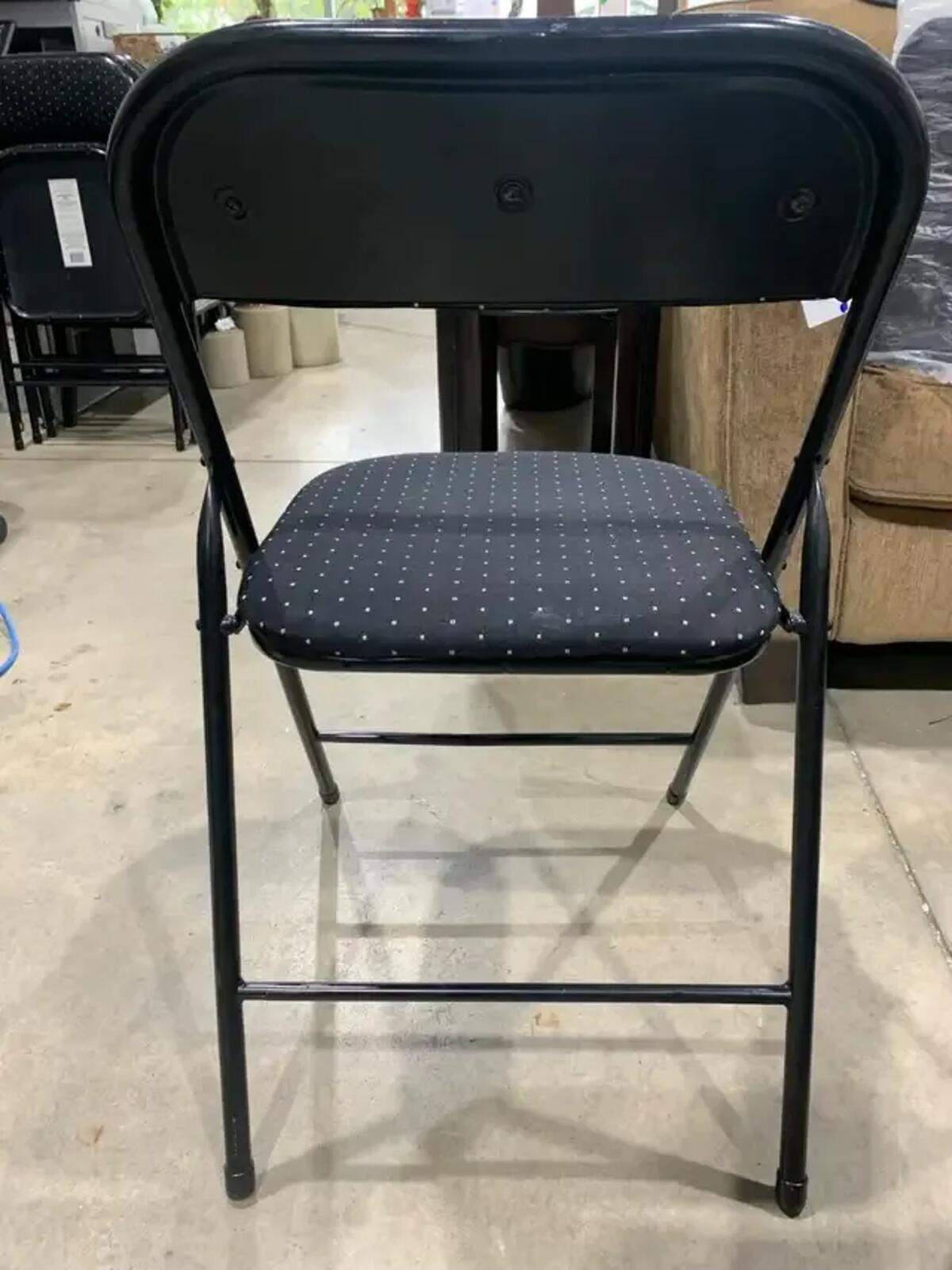 Mainstays Black and Grey Padded Folding Chair - 4 available