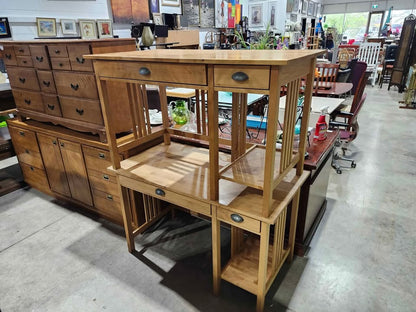 Light Wood Desk with Drawers - 2 Available