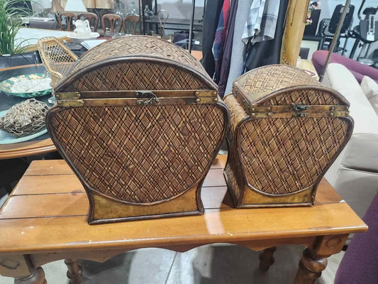 Pair of Woven Storage Chests