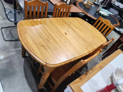 Wooden Dining Table Set with 5 Chairs