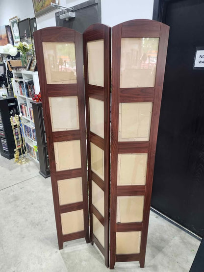 Dark Wood Folding Photo Display Screen