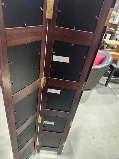 Dark Wood Folding Photo Display Screen