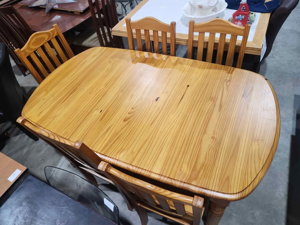 Wooden Dining Table Set with 5 Chairs