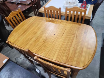 Wooden Dining Table Set with 5 Chairs