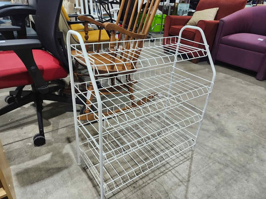 White Wire Shoe Rack