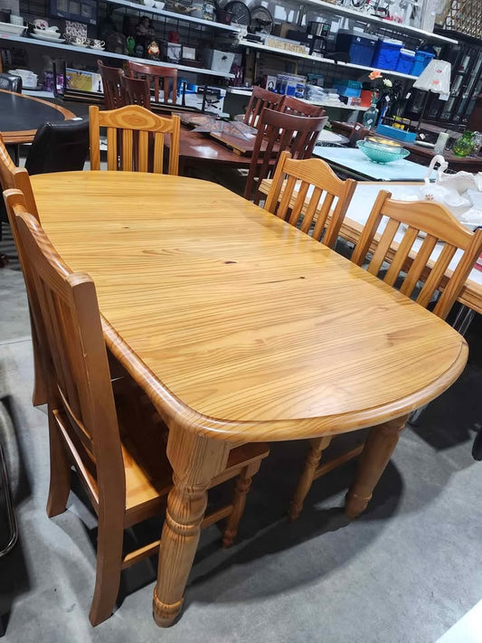 Wooden Dining Table Set with 5 Chairs