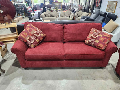 Red Sofa & Loveseat Set (Sofa)