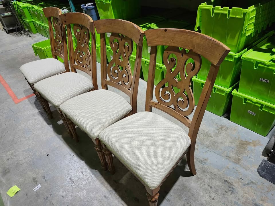 Set of 4 Wooden Dining Chairs