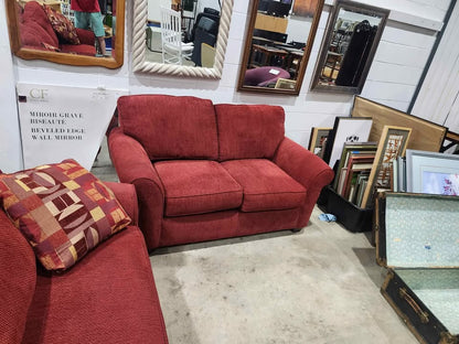 Red Sofa & Loveseat Set (Loveseat)