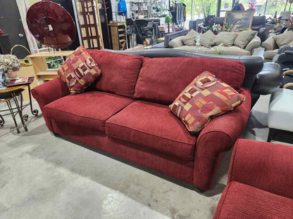 Red Sofa & Loveseat Set (Sofa)