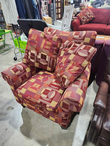 Patterned Armchair with Cushions