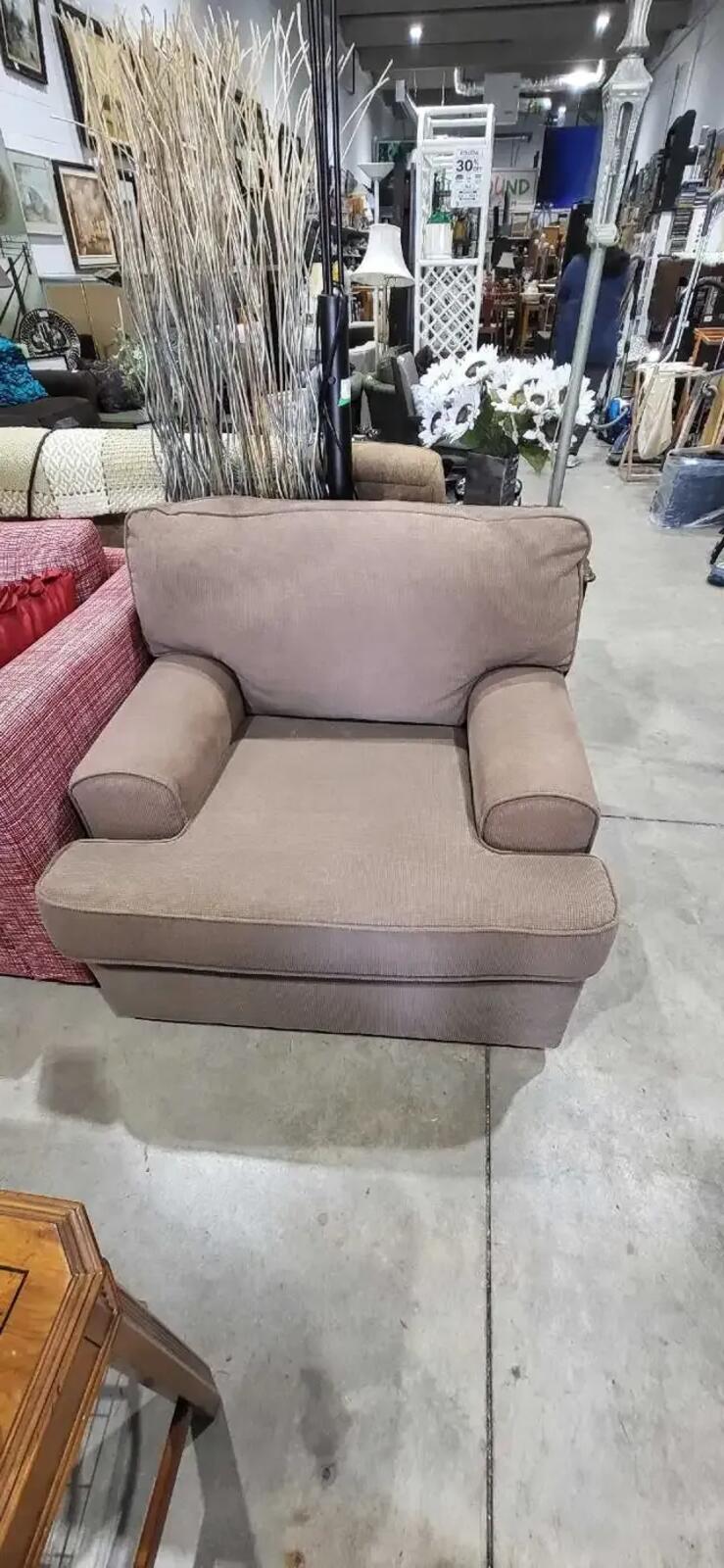 Light Brown Corduroy Armchair