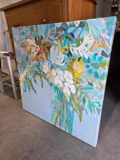 Floral Canvas Painting 3x3ft