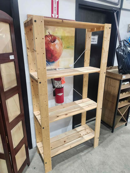 Wooden 4-Tier Shelf Unit