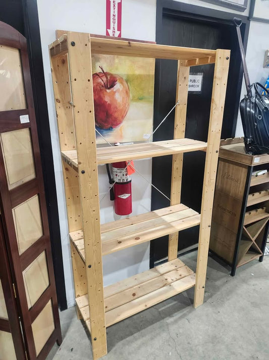 Wooden 4-Tier Shelf Unit