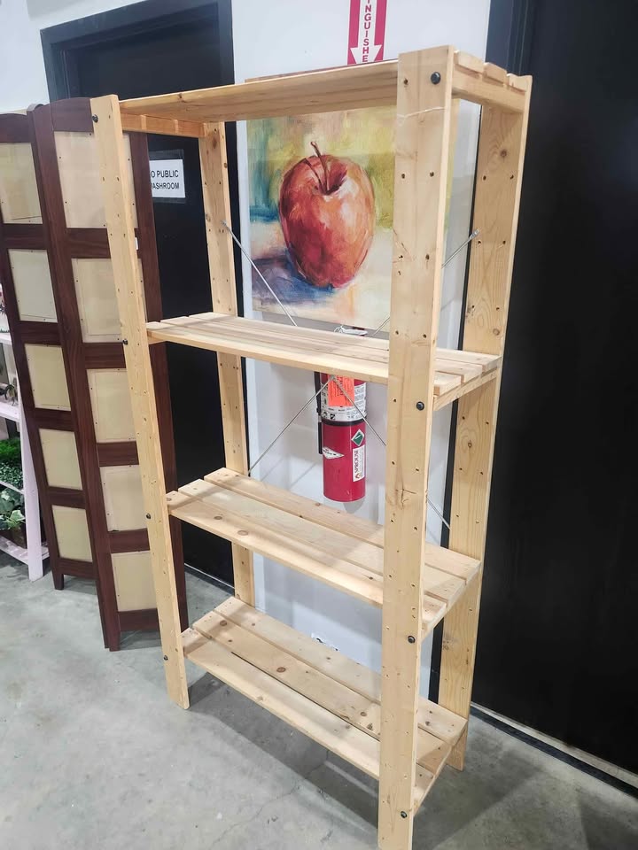 Wooden 4-Tier Shelf Unit