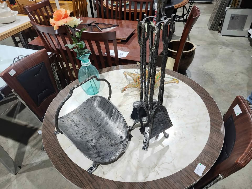 Wrought Iron Fireplace Tool Set with Log Holder