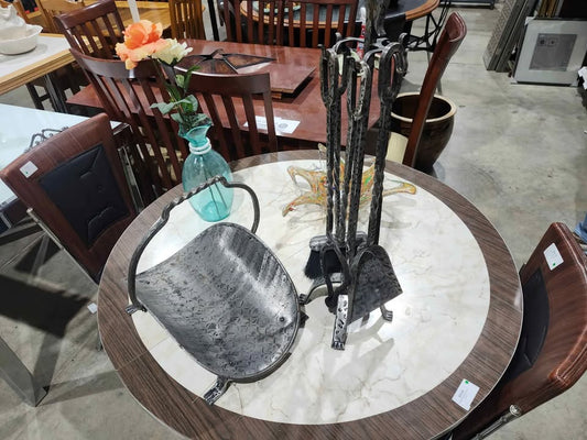 Wrought Iron Fireplace Tool Set with Log Holder