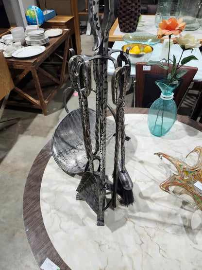 Wrought Iron Fireplace Tool Set with Log Holder