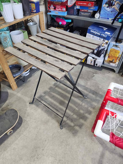 Folding Wood Top Patio Table