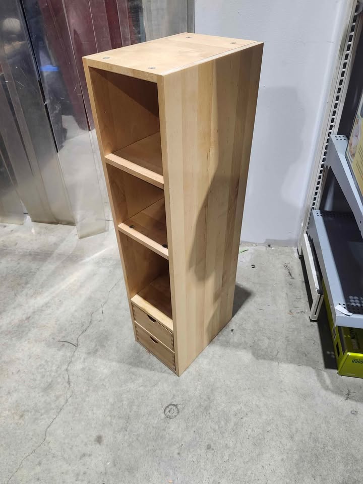 Small Wooden Shelving Unit with Drawers