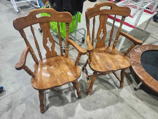 Wooden Dining Chairs - 2 Available