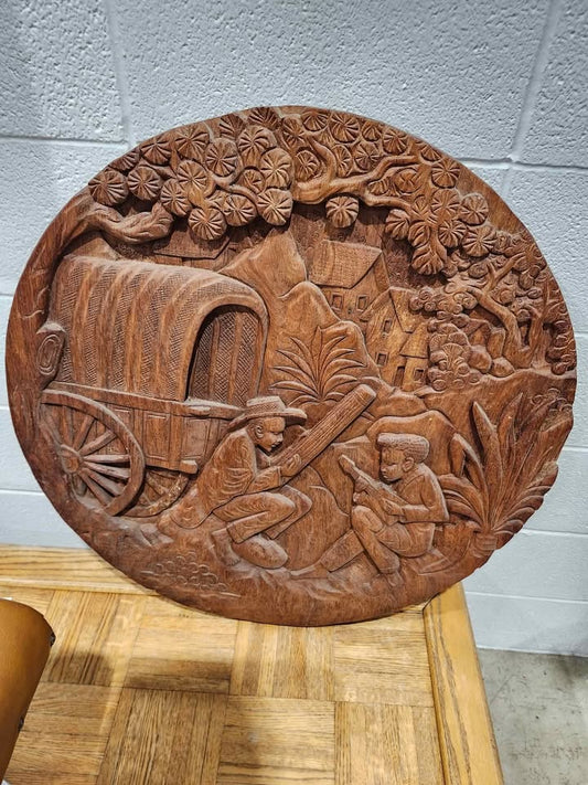 Vintage Western Carved Wood Wall Art