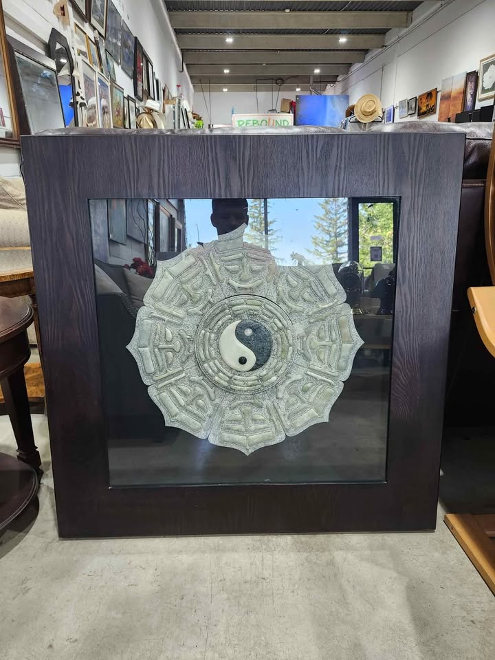 Yin Yang Stone Wall Art - Framed