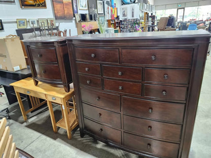 Large Dark Solid Wooden Dresser (nightstand sold)