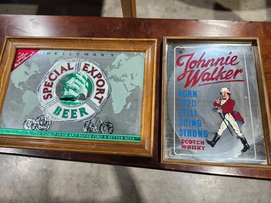 Vintage Heileman's & Johnnie Walker Mirrors