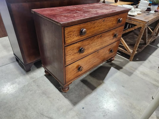 Vintage Wooden 3-Drawer Dresser